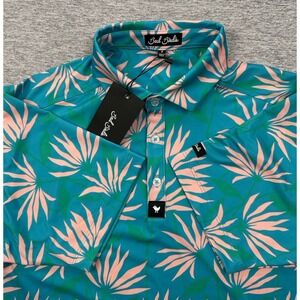 Bad Birdie Polo Shirt Mens Small Short Sleeve Floral Performance Golf NEW